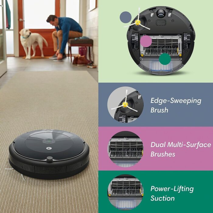 iRobot Roomba 692 Robot Vacuum-Wi-Fi Connectivity, Compatible with Alexa, Good for Pet Hair, Carpets, Hard Floors, Self-Charging, Charcoal Grey (Renewed) - Image 4