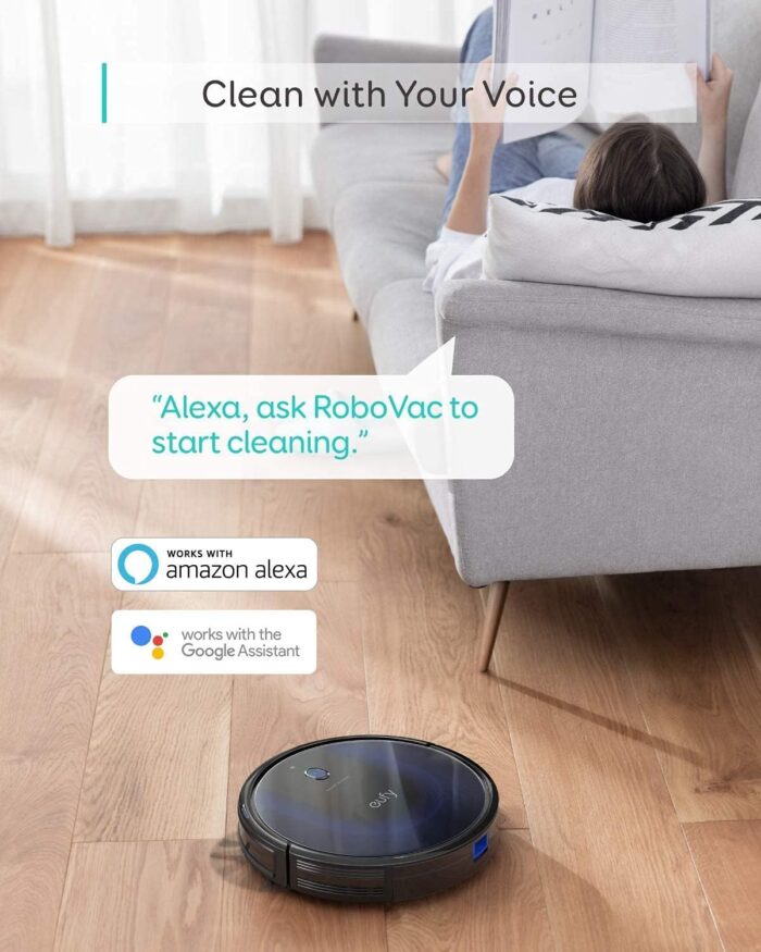 Eufy BoostIQ RoboVac 15C MAX, Wi-Fi Connected, Super-Thin, 2000Pa Suction, Quiet, Self-Charging Robotic Vacuum Cleaner, Cleans Hard Floors to Medium-Pile Carpets, Black (Renewed) - Image 3