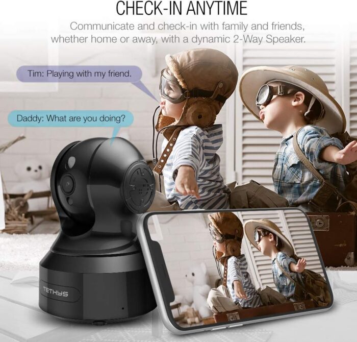 TETHYS Wireless Security Camera 1080P Indoor [Work with Alexa] Pan/Tilt WiFi Smart IP Camera Dome Surveillance System w/Night Vision,Motion Detection,2-Way Audio,Cloud for Home,Business, Baby Monitor - Image 3