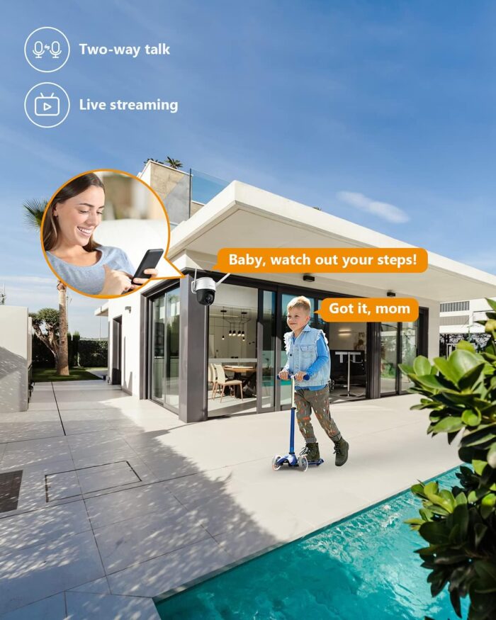 Imou Security Camera Outdoor with Floodlight and Sound Alarm, 4MP QHD Pan/Tilt 2.4G Wi-Fi Camera, IP66 Weatherproof 2.5K Bullet Camera, Full Color Night Vision IP Camera with 2-way Talk, Cruiser - Image 8