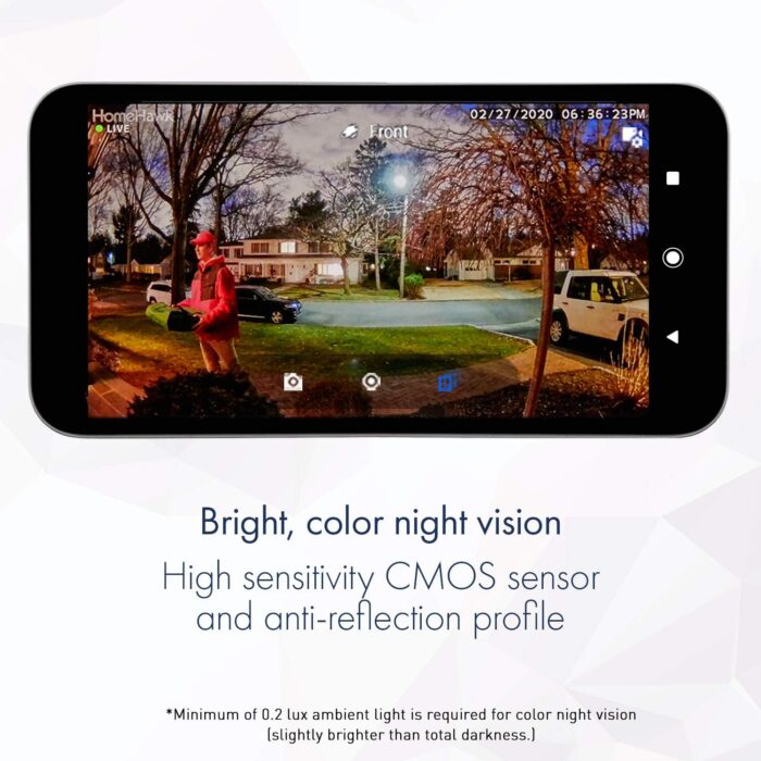 Panasonic HomeHawk Window Home Monitoring Camera for Outdoor Monitoring, Mounts to Inside Window, Color Night Vision, Wide Angle, 24/7 Full HD Recording, Person Detection, Alexa Compatible KX-HNC500 - Image 4