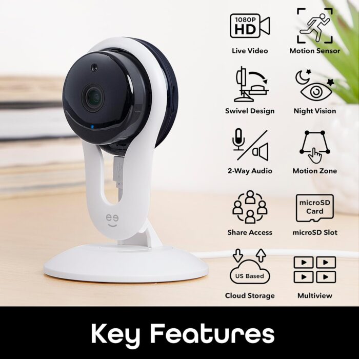 Geeni Aware 1080p HD Smart Camera – Indoor Home Security Camera – No Hub Required – Motion Detection Camera – Smart Camera Works with Amazon Alexa and Google Home, Requires 2.4 GHz Wi-Fi - Image 2