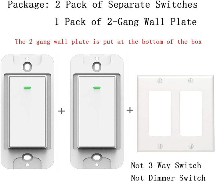 Smart Light Switch, Double Smart WiFi Light Switches, Smart Switch 2 Gang Works with Alexa Google Assistant - Image 7