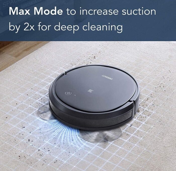Ecovacs DEEBOT 500 Robot Vacuum Cleaner with Max Power Suction, Up to 110 min Runtime, Hard Floors & Carpets, Pet Hair, App Controls, Self-Charging, Quiet, Large, Black, 8 Each - Image 2