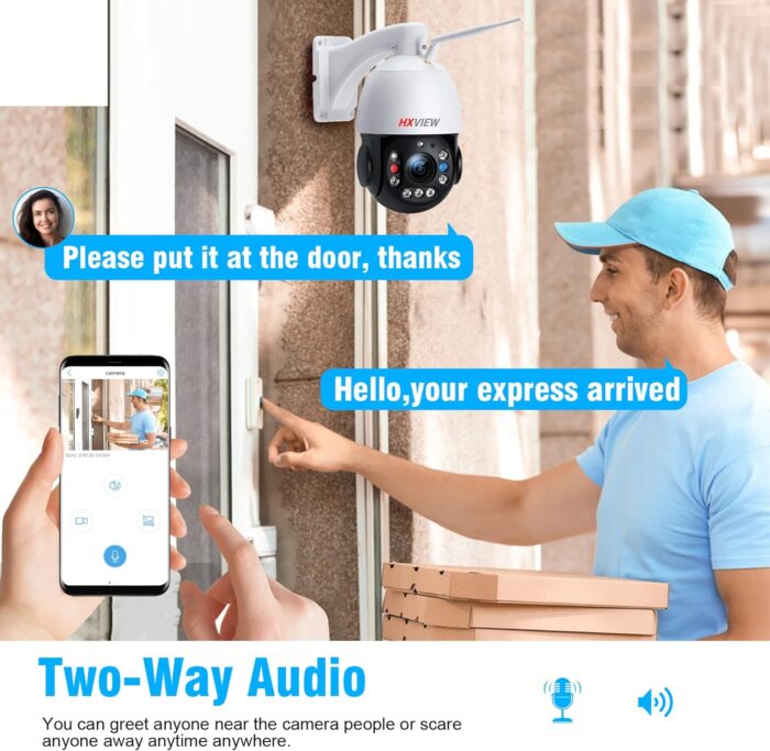 PTZ Camera Outdoor, 30X Optical Zoom Security Camera, 5MP Wireless WiFi RTSP IP Camera, 1000FT Night Vision, Auto Tracking, Emergency Strobe Light Alarm, Human Detection, 2-Way Audio - Image 5