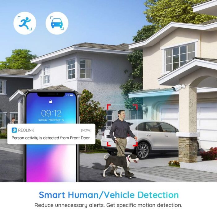 REOLINK 8CH 4K Security Camera System, 6pcs H.265 Bullet Wired PoE Cameras for Home Security Outdoors, Smart Person Vehicle Detection, 8CH NVR Recorder with 2TB HDD for 24-7 Recording, RLK8-800B6 - Image 2