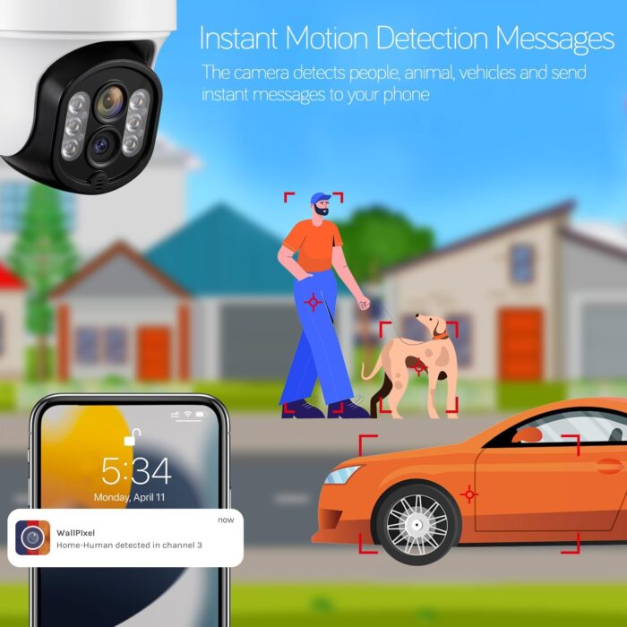 [WiFi 6 & 10X Zoom] XMARTO 10CH HD Auto Tracking PTZ Security Camera System Wireless Outdoor/Indoor, Dual-WiFi 4K NVR with 4X 6MP Home Cams, 1TB HDD (Plug-in 24/7 Surveillance, Auto WiFi-Relay) - Image 7