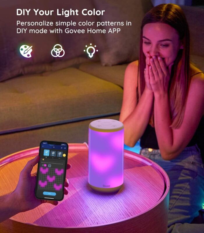 Govee RGBIC Table Lamp, Smart Lamp Work with Alexa, LED Lamp with Music Sync and 43 Scene Modes, Color Changing Lamp for Bedroom Decor, Dimmable Night Light (Corded Electric) - Image 2