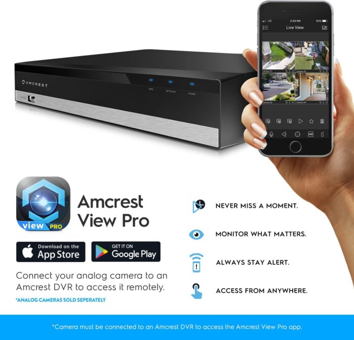 Amcrest 5MP UltraHD 8 Channel DVR Security Camera System Recorder, 5MP Security DVR for Analog Security Cameras, Remote Smartphone Access, HDD & Cameras NOT Included (AMDV5M8) - Image 8