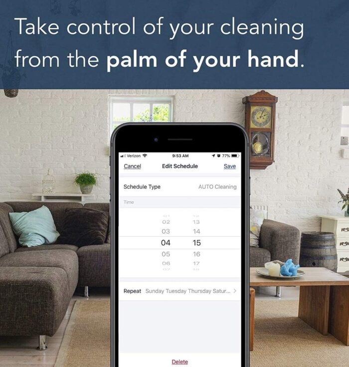 Ecovacs DEEBOT 500 Robot Vacuum Cleaner with Max Power Suction, Up to 110 min Runtime, Hard Floors & Carpets, Pet Hair, App Controls, Self-Charging, Quiet, Large, Black, 8 Each - Image 5
