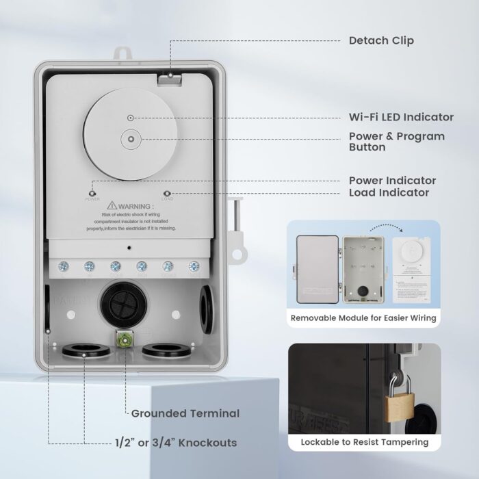Suraielec WiFi Pool Timer, Outdoor Indoor Smart Switch, 40 AMP, 2HP, 120, 240, 277 VAC, Heavy Duty Pool Controller Light Timer Box for Pool Pump, Water Heater, Spa, Powerful Electrical Appliances - Image 7