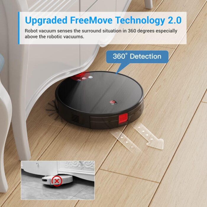 Lefant Robot Vacuum and Mop, Robotic Vacuum Cleaner with 3200Pa Suction, Smart Navigation, 150 Mins Runtime, Works with Alexa and Google Assistant, Self-Charging, Ideal for Pet Hair,Floor,Carpet（U180） - Image 5