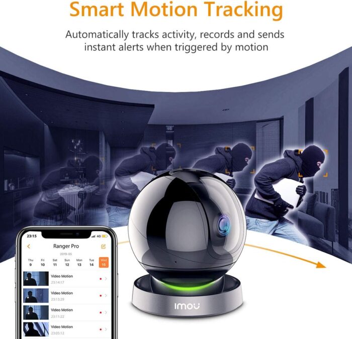Imou Security Camera Indoor 1080P WiFi Camera (2.4G Only) 360 Degree View Smart Camera with Night Vision, 2-Way Audio, Smart Tracking, Sound Detection, Spotlight & Siren and Ethernet Port, Rex 2MP - Image 4