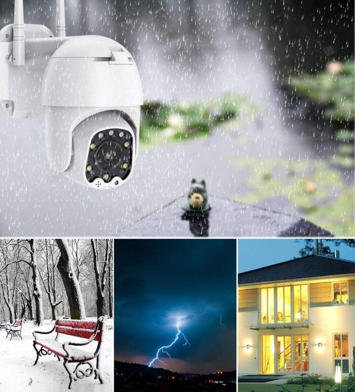 Outdoor PTZ WiFi IP Security Camera 1080P Home Surveillance Camera Pan/Tilt Two-Way Audio Motion Detection Color Night Vision Auto Tracking CamHiPro APP AT-200DW - Image 4