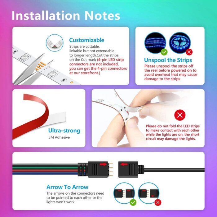 Nexillumi Led Lights for Bedroom 50ft(1 Roll of 50ft) Music Sync Color Changing Led Strip Lights Smart with Remote and App Control Built-in Mic for Party Home Room Decor Luces LED para Cuarto - Image 7