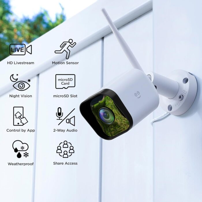 Geeni Hawk 3 Outdoor Security Camera, 1080p HD, Weatherproof, Motion Detection, Night Vision, Two-Way Audio, Alexa/Google Compatible - Image 2