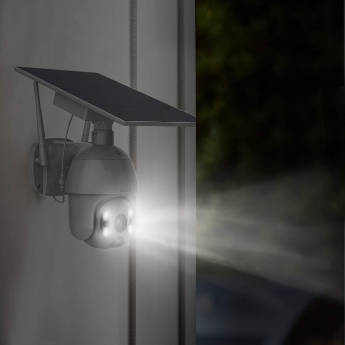 SOLIOM S600 Outdoor WiFi Security Camera - 360° Pan Tilt, Solar Powered with Battery, Motion Detection, Color Night Vision, 2-Way Talk, Remote Access - Image 2