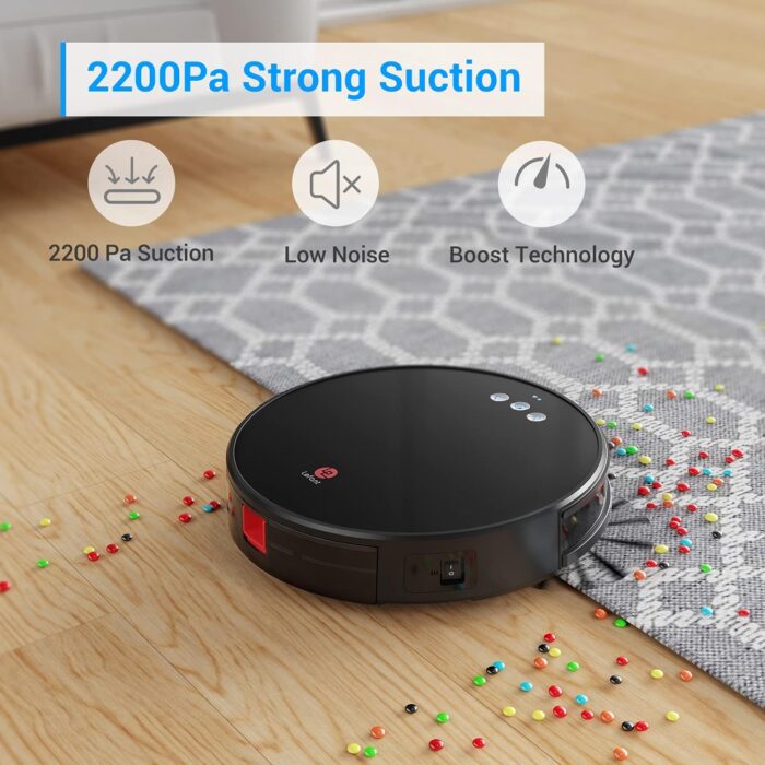 Lefant Robot Vacuum and Mop, Robotic Vacuum Cleaner with 3200Pa Suction, Smart Navigation, 150 Mins Runtime, Works with Alexa and Google Assistant, Self-Charging, Ideal for Pet Hair,Floor,Carpet（U180） - Image 4