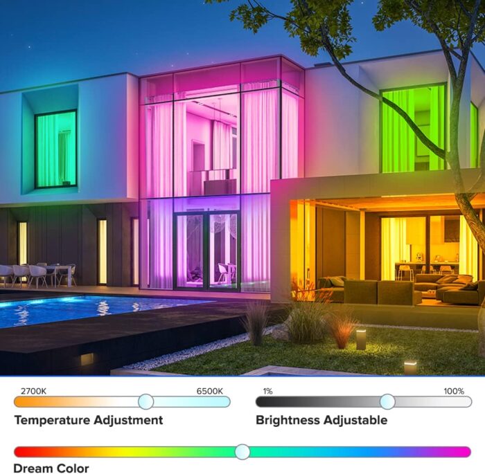 BTF-LIGHTING RGBCCT 5 Colors in 1 LED Tape Lights 5050SMD RGBWW RGB+Dimmable Color Temperature 2700K-6500K 16.4ft 60Pixel/m 300LED IP65 DC12V White PCB for Home Decoration(No Adapter or Controller) - Image 6