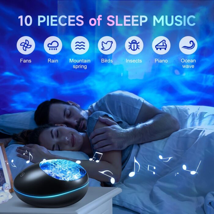 ONEFIRE Galaxy Projector, White Noise Night Light Projector for Bedroom, Bluetooth Music Ceiling Projector Room Lights, Remote Timer Galaxy Light Skyligh,Star Lights Projector for Kids Teen Girl Gifts - Image 3