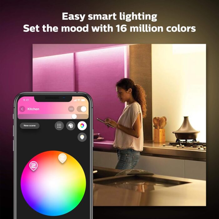 Philips Hue Indoor 6-Foot Smart LED Light Strip Plus Base Kits with Plugs - Color-Changing Single-Color Effect - 2 Pack - Control with Hue App - Works with Alexa, Google Assistant and Apple HomeKit - Image 3