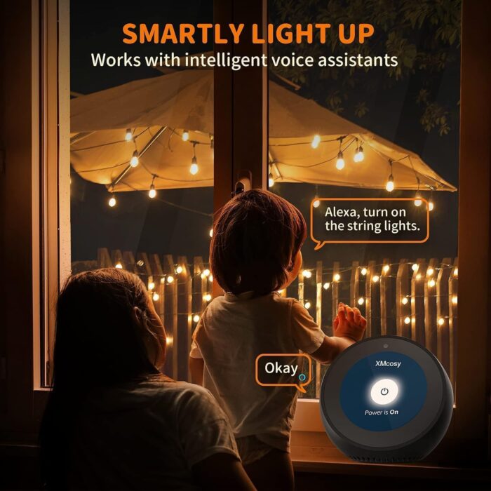XMCOSY+ Patio Lights, Smart Outdoor String Lights 50Ft, G40 Globe Patio Lights with 25 Dimmable LED Bulbs, APP Control, Work with Alexa, Connectable Waterproof LED Outdoor Lights for Patio Porch - Image 9