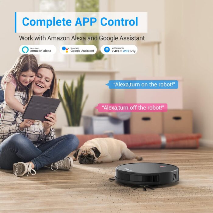 Lefant Robot Vacuum and Mop, Robotic Vacuum Cleaner with 3200Pa Suction, Smart Navigation, 150 Mins Runtime, Works with Alexa and Google Assistant, Self-Charging, Ideal for Pet Hair,Floor,Carpet（U180） - Image 2