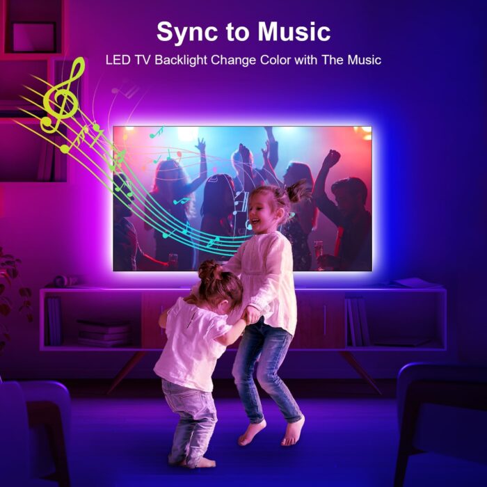 Nexillumi LED Lights for TV, 13.2ft TV LED Backlight for 32-65 Inch, RGB LED Strip Lights Behind TV, APP Remote Control Music Sync TV Led Lights for Bedroom - Image 4