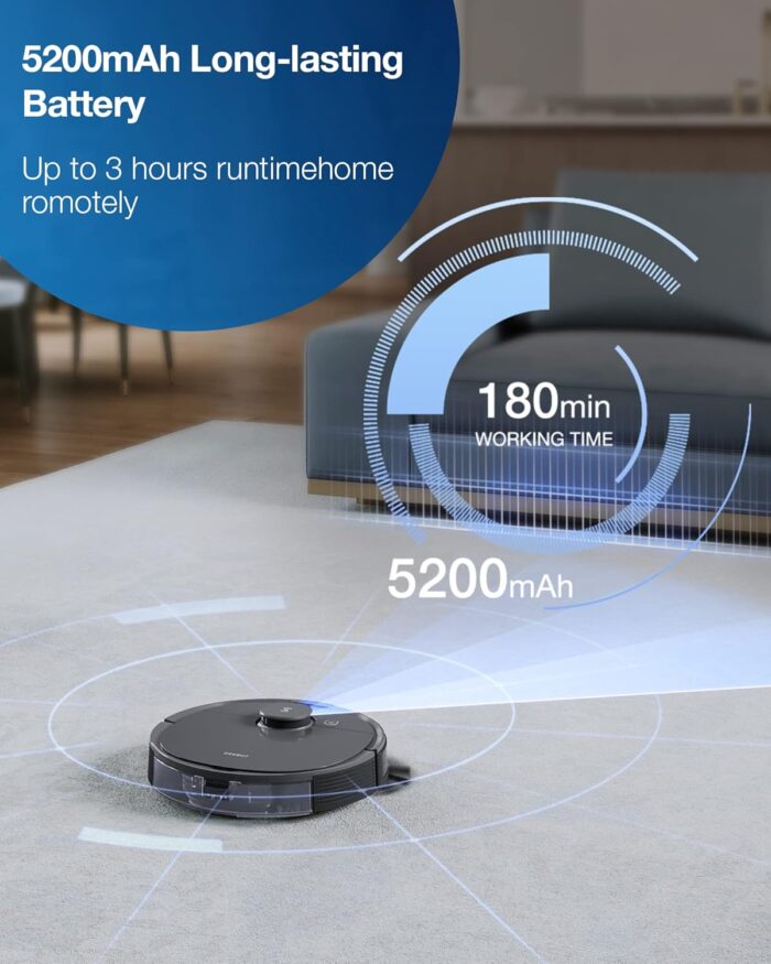 Ecovacs Deebot T8 Robot Vacuum and Mop Cleaner, Precise Laser Navigation, Multi-floor Mapping, Intelligent Object Avoidance, Full-customize clean, No-go and No-mop Zones, Auto-empty Station Compatible - Image 6