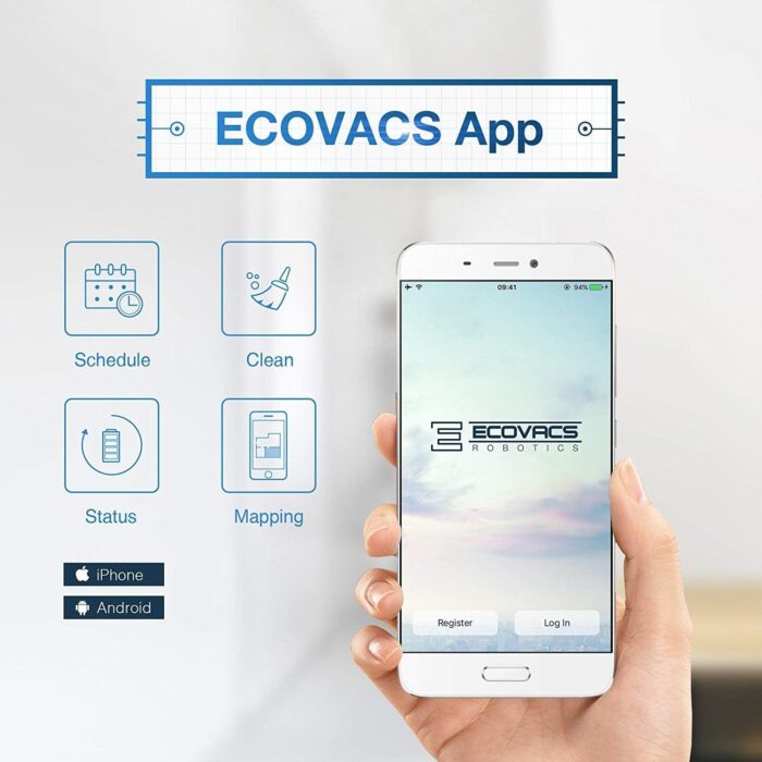 ECOVACS DEEBOT 900 Smart Robotic Vacuum, Carpet, Bare Floors, Pet Hair plus Mapping Technology, High Suction Power, WiFi, with Alexa, Google Assistant White (Renewed) - Image 3