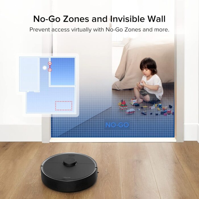 roborock S4 Max Robot Vacuum with Lidar Navigation, 2000Pa Strong Suction, Multi-Level Mapping, No-go Zones, Ideal for Carpets and Pets Robotic Vacuum - Image 6
