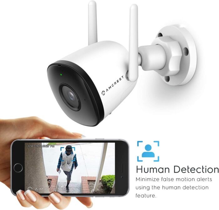 Amcrest 1080P WiFi Camera Outdoor, Smart Home 2MP Bullet IP Security Camera Outdoor Wireless, 98ft Nightvision, Built-in Mic, 102° FOV, 256GB MicroSD Storage (Sold Separately), ASH22-W (Wired Power) - Image 5