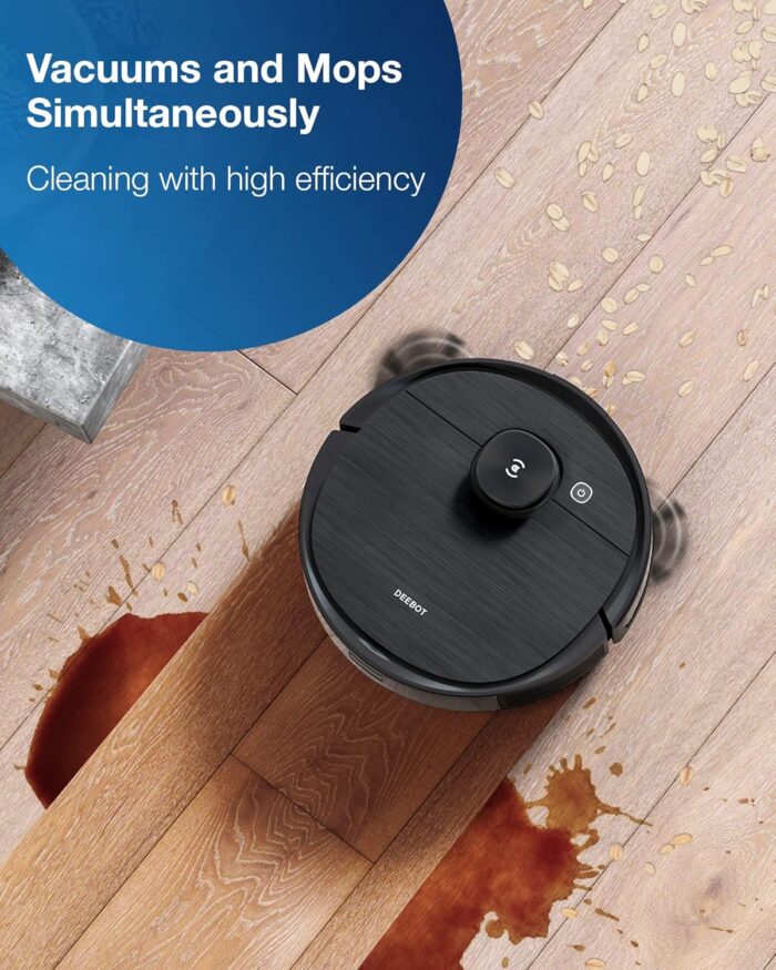 ECOVACS Deebot T8 AIVI Robot Vacuum Cleaner For Floors,Carpet, Vacumming and Mopping in One-Go, Laser Mapping, Smart AI Object Recognition, On-Demand Live Video, Custom Clean, 3+ Hours of Runtime - Image 2