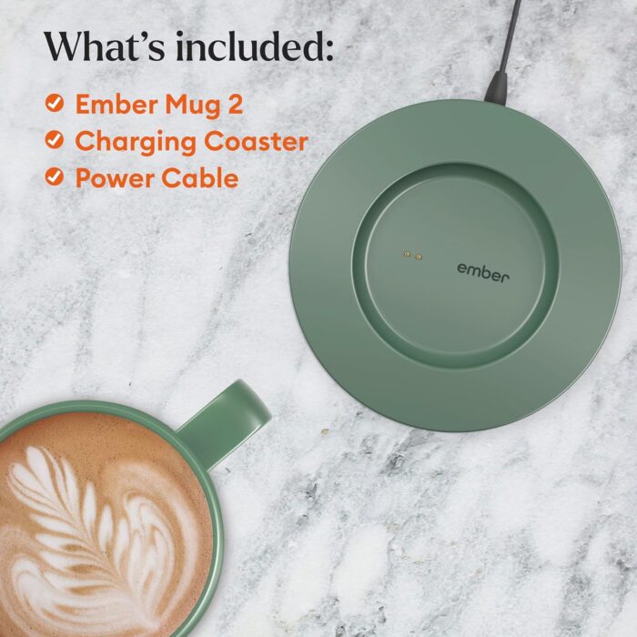 Ember Temperature Control 14oz Smart Mug 2, App-Controlled and Rechargeable Heated Coffee Cup Warmer with Intelligent LED Display, Sage Green. - Image 5