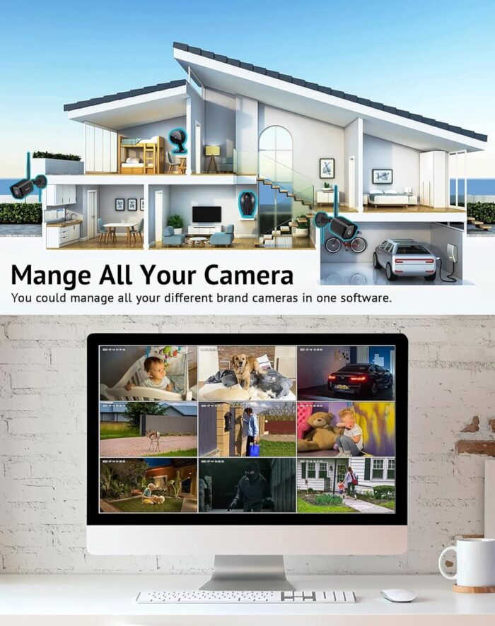 LaView Outdoor Security Cameras 1080P HD,Cameras for Home Security with AI Human Detection,Waterproof IP65,2-Way Audio,Clear Night Vision,2.4G WiFi,SD Card Slot&US Cloud Storage,Work with Alexa(2pcs) - Image 7
