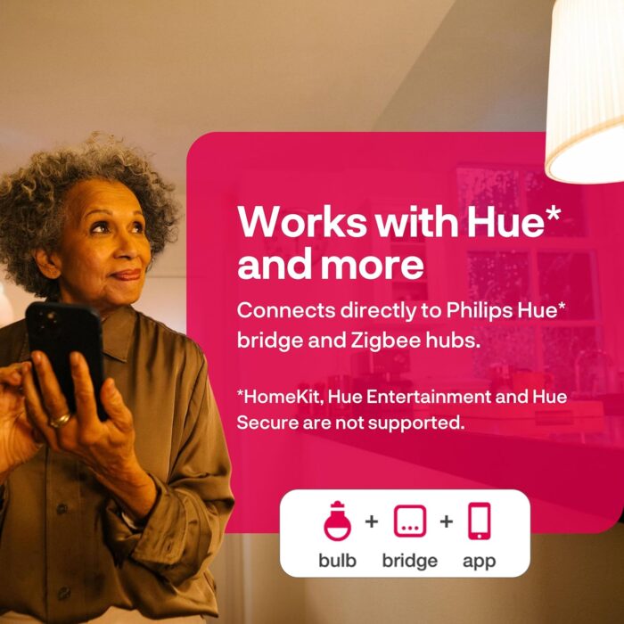 innr Smart Light Bulbs, A19 Zigbee, Works with Philips Hue* and Alexa (Bridge Required), White and Color, RGB, Dimmable Color Changing Light Bulb, E26 LED Bulb 60 Watt, 806lm, 2-Pack - Image 5