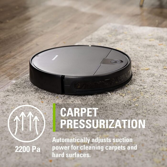 Greenworks Robotic Vacuum GRV-1010 Self-Charging, Wi-Fi Connectivity, 2200Pa Extreme Suction Power, Perfect for Pet Hair, Hard Floors, Carpets, Works with Alexa - Image 2