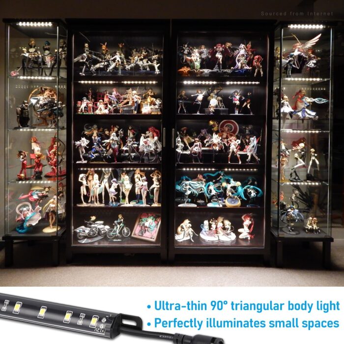 TORCHSTAR LED Safe Lighting Kit, (6) 12 Inch Linkable Light Bars + Rocker Switch + UL Power Adapter, 900LM, Input 100-240V, for Under Cabinet Gun Safe Locker Closet Showcase, 5000K Daylight - Image 2