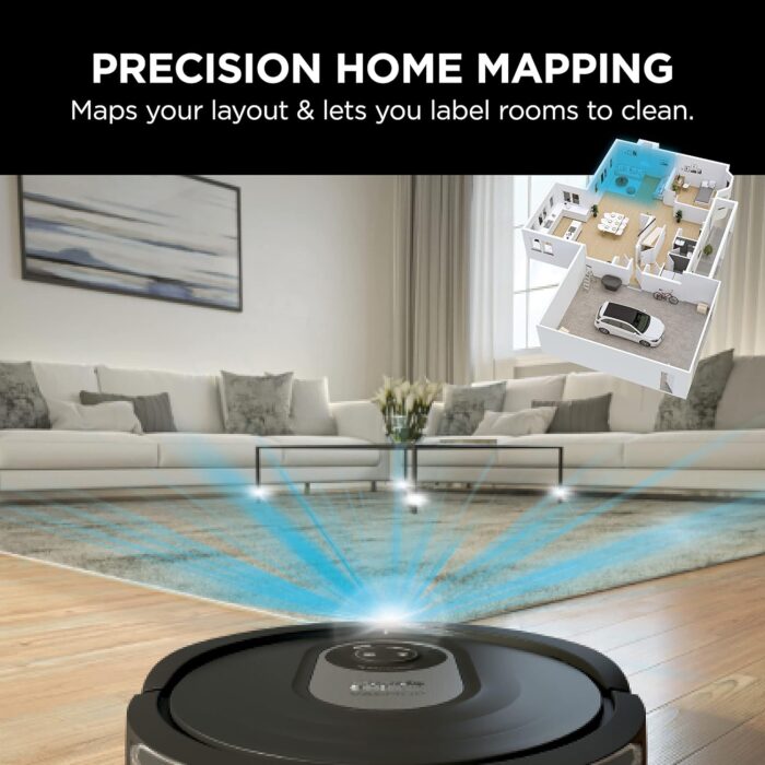 Shark AI Robot Vacuum & Mop with Self-Cleaning Brushroll for Floors, Carpet Black/Silver (RV2001WD) With LiDAR Navigation - Image 8
