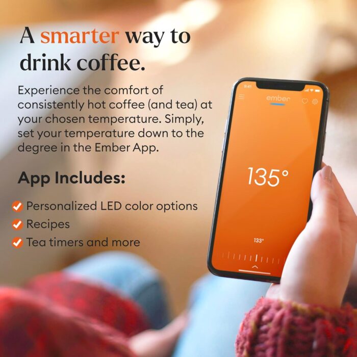 Ember Temperature Control 14oz Smart Mug 2, App-Controlled and Rechargeable Heated Coffee Cup Warmer with Intelligent LED Display, Sage Green. - Image 2