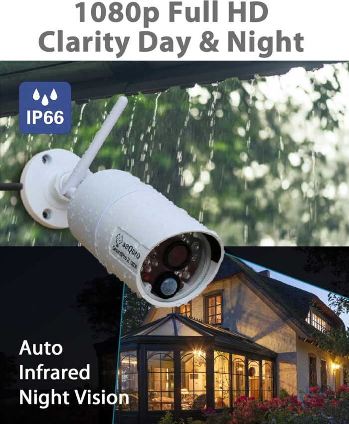 seQuro GuardPro 2 Wireless Security Camera System, 10.1-inch Touchscreen Monitor, 4CH DVR Kit, 1080p HD Outdoor Bullet Camera, Motion Detection, Night Vision, Waterproof, Free App, Home Security DVR - Image 5