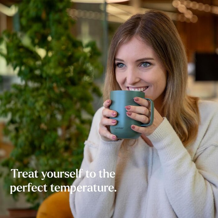 Ember Temperature Control 14oz Smart Mug 2, App-Controlled and Rechargeable Heated Coffee Cup Warmer with Intelligent LED Display, Sage Green. - Image 9
