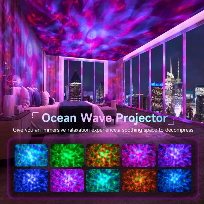 ONEFIRE Galaxy Projector, White Noise Night Light Projector for Bedroom, Bluetooth Music Ceiling Projector Room Lights, Remote Timer Galaxy Light Skyligh,Star Lights Projector for Kids Teen Girl Gifts - Image 2