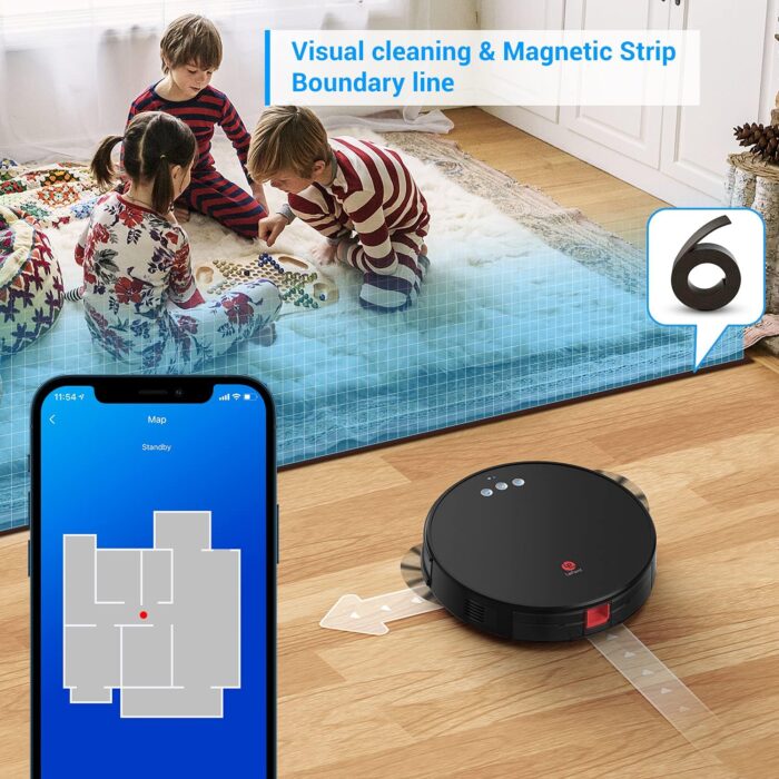Lefant Robot Vacuum and Mop, Robotic Vacuum Cleaner with 3200Pa Suction, Smart Navigation, 150 Mins Runtime, Works with Alexa and Google Assistant, Self-Charging, Ideal for Pet Hair,Floor,Carpet（U180） - Image 7