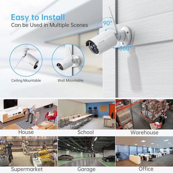 Wireless Security Camera System,SMONET 1080P 8 Channel Home Surveillance DVR Kits with 8pcs 2MP Full HD Cameras 1TB HDD Night Vision Motion Detection Free App for Indoor Outdoor 24/7 Video Recording - Image 8