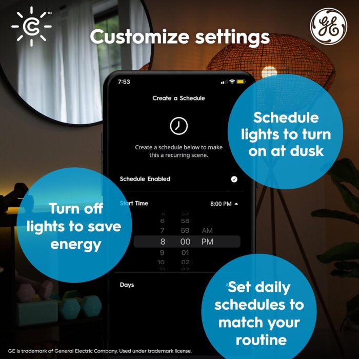 Cync GE BR30 LED Smart Light Bulbs, Indoor Floodlight Bulb, Color Changing Light Bulb, WiFi Lights, Works with Amazon Alexa and Google Assistant, 9.5 Watts (2 Pack) - Image 3
