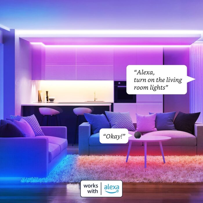 Sengled Smart Bluetooth Mesh LED Multicolor Light Strip, 2M (6.6ft), Works with Amazon Echo and Alexa, High Brightness with 16 Million Colors, RGBW, 450 Lumens/Meter, 3 Years Warranty (B1G-G8E) - Image 4