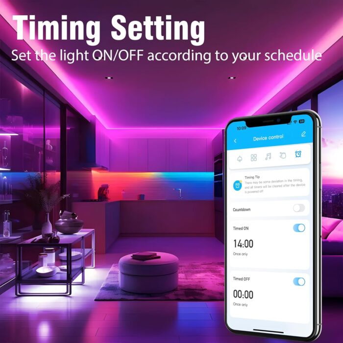 VOLIVO LED Strip Lights 25 FT, App Controlled Bluetooth Led Light Strips Sync with Music, Color Changing Lighting for Bedroom, Home Decoration - Image 3