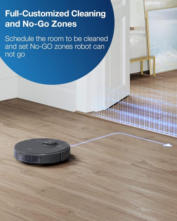 Ecovacs Deebot T8 Robot Vacuum and Mop Cleaner, Precise Laser Navigation, Multi-floor Mapping, Intelligent Object Avoidance, Full-customize clean, No-go and No-mop Zones, Auto-empty Station Compatible - Image 5