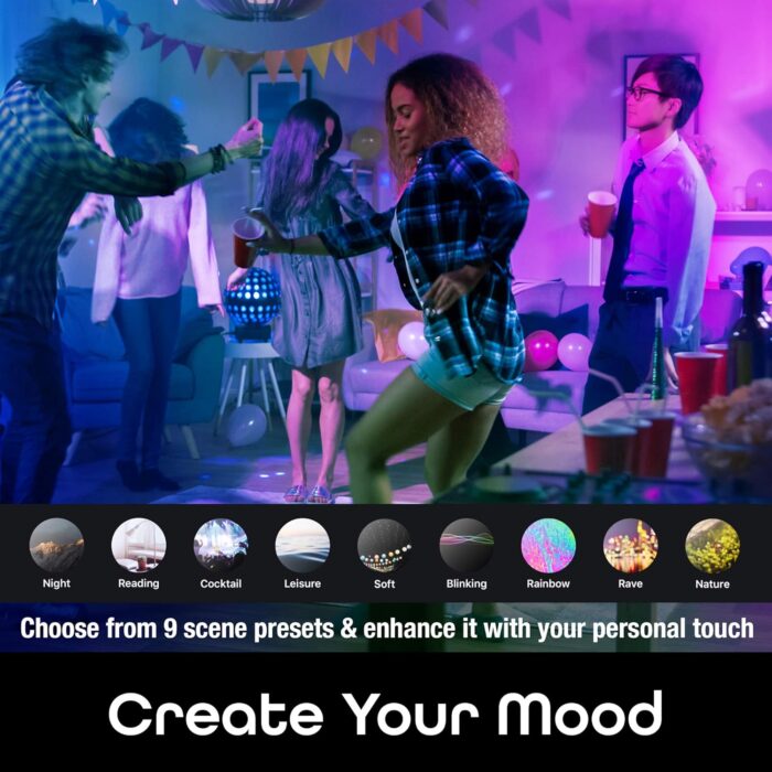 Geeni Prisma Smart Light Bulbs, 800 Lumens, 2700K Dimmable, A19, 60W Equivalent, Color Changing RGBW LED, Works with Alexa and Google Home, No Hub Required, 2.4GHz WiFi, 2-Pack - Image 8